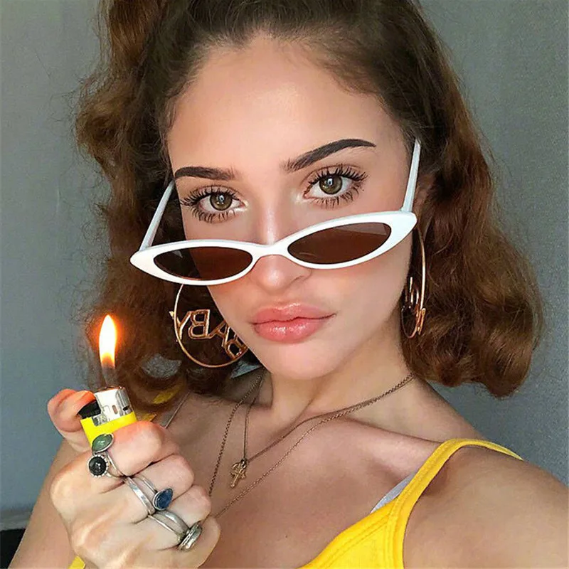 

Vintage Metal Hinge Cat Eye Sunglasses Women Classic Brand Designer Small Frame Cateye Sun Glasses Female Oval Eyewear UV400