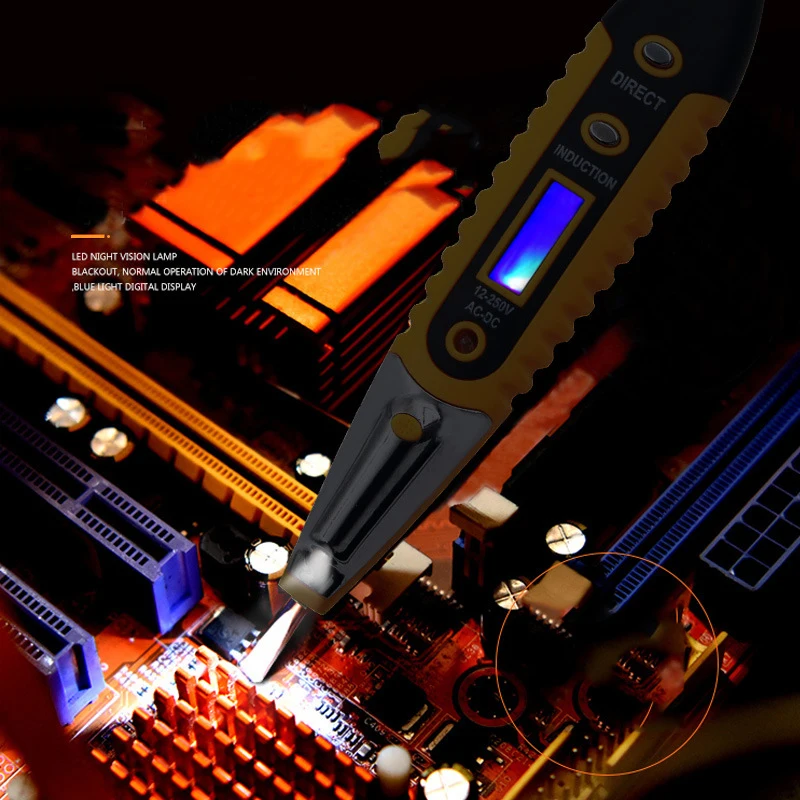 

LED digital display induction test pencil electrician intelligent induction breakpoint line with light electric pen