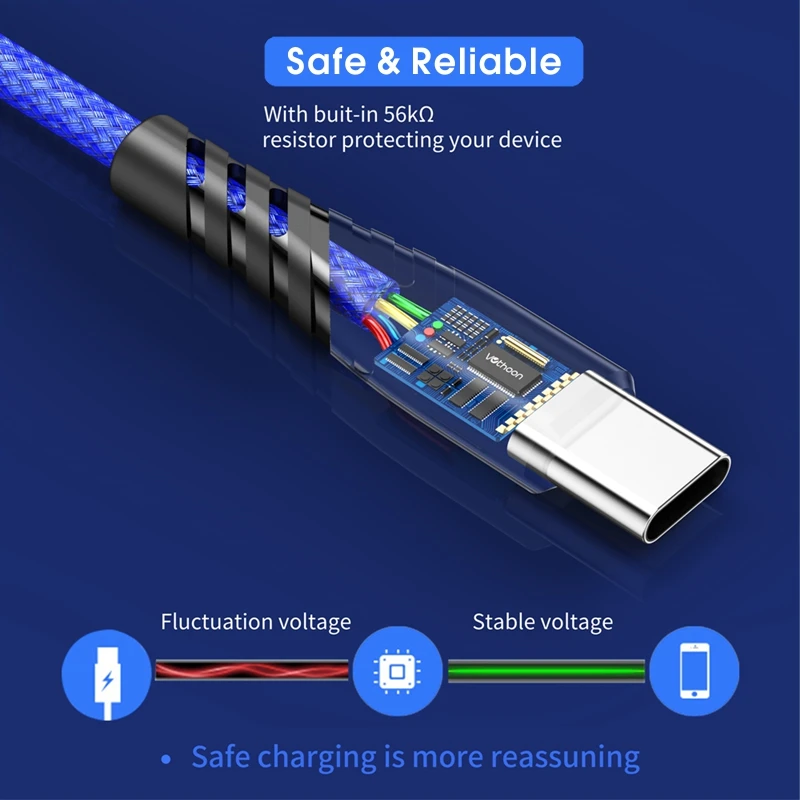 USB кабель Vothoon 3 А для Samsung S10 Xiaomi Redmi Note 7|Кабели мобильных телефонов| |
