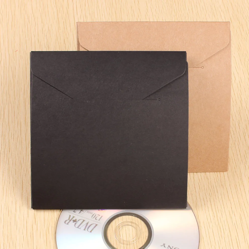 Enveloppe vierge en papier kraft classique, blanc et noir, invitation de  mariage, cadeau, 13x13cm, 10 pièces
