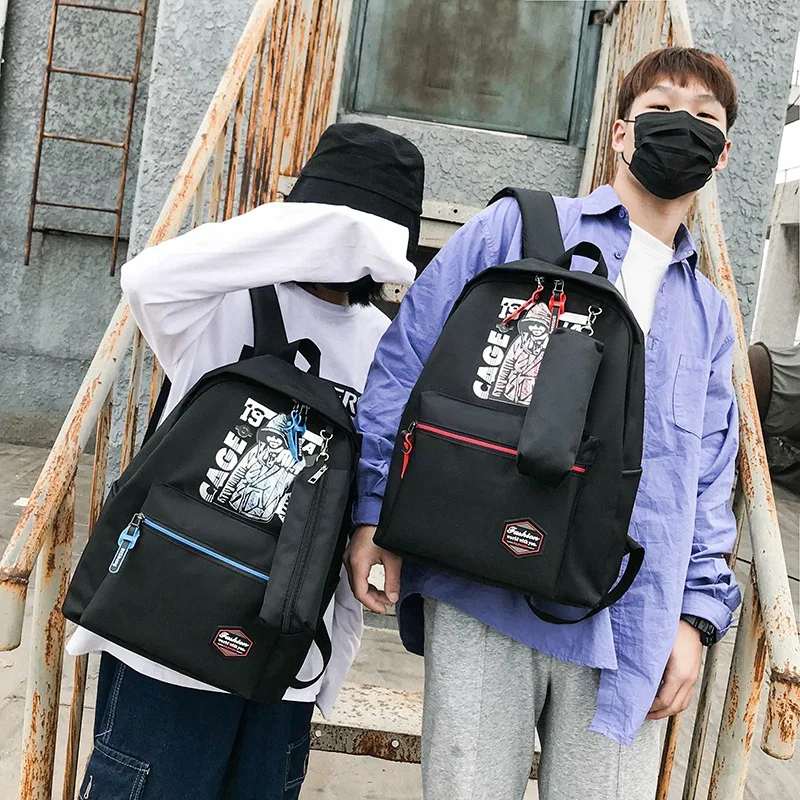 

Popular Brand Backpack Male STUDENT'S School Bag Fashion Korean-style Casual Cool Versatile Travel Computer Backpack