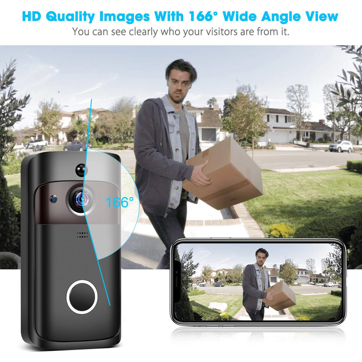 1080P HD Смарт видео домофон Интерком беспроводная камера Wi-Fi для дверного звонка ночного видения ИК-Сигнализация Дверной звонок с изображением колокольчика дверной звонок беспроводная камера безопасности
