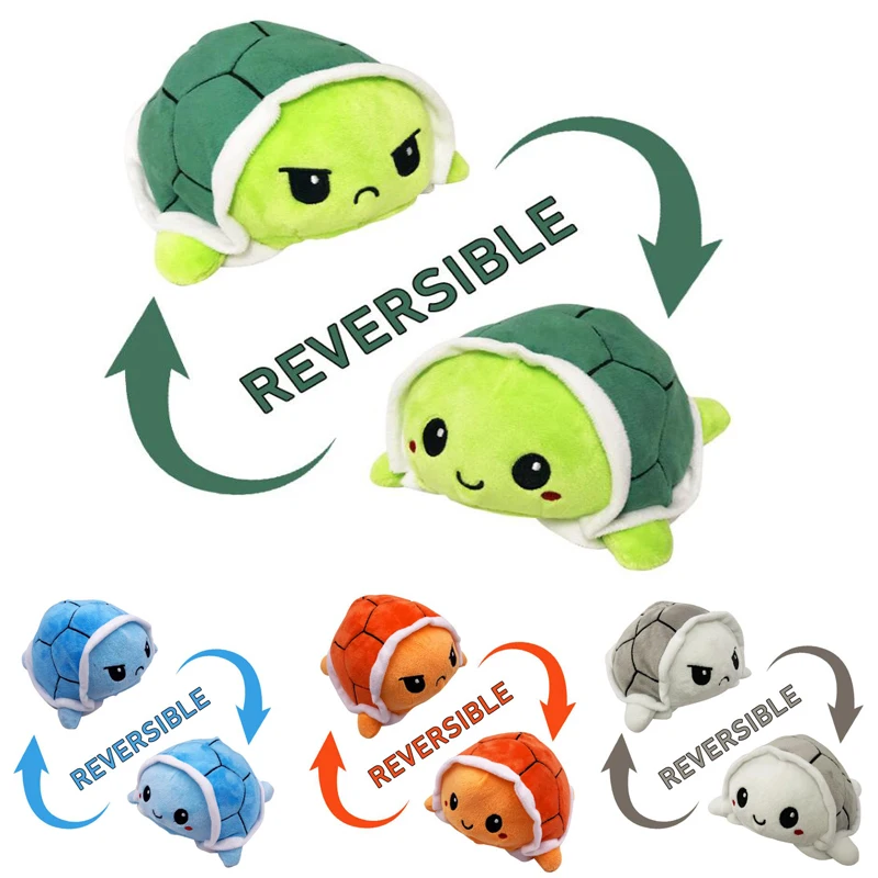 2021 Mascot Soft Simulation Two-side Octopus Doll Kids Emotional Epression Double-sided Flip Plush Toy Children Birthday Toys AA