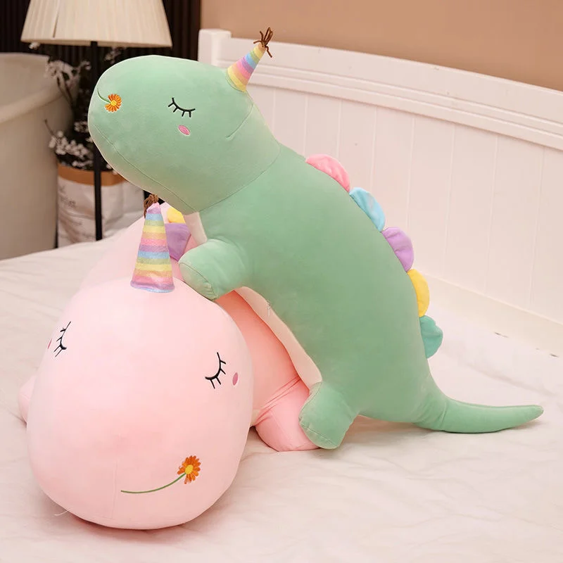 

80-120cm Dinosaur Plush Toy Cute Long Pillow Doll Sleeping Legs Clamped Bed Birthday Gift Girl Down Cotton Stuffed Dino Plushie