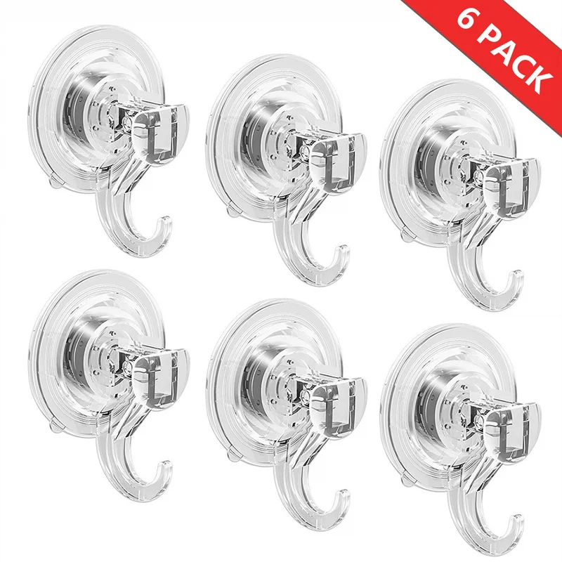 

Suction Cup Hook 6-piece Shower Suction Cup Hook Bracket Strong Suction Cup Can Withstand 5 Kg for Kitchen Bathroom Shower Hook
