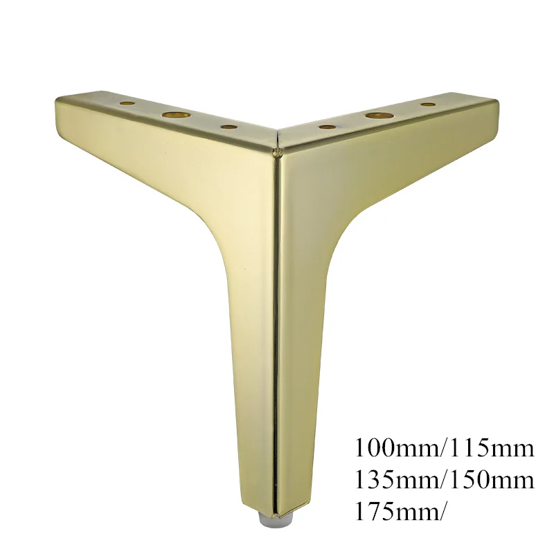 

4pcs Flooring Metal Furniture Legs Square Cabinet Wood Table Legs Gold for Sofa Feet Foot Bed Riser furniture accessories