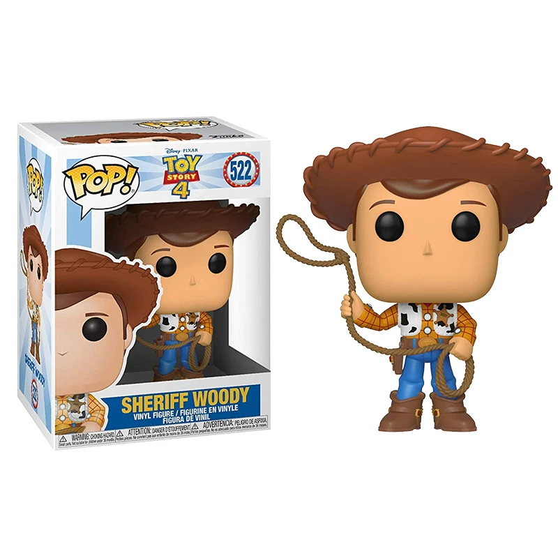 FUNKO POP Toy Story 4 Forky Rex Ducky Woody Brinquedos виниловые фигурки коллекция мультфильмов модель аниме игрушки подарки 2F09 - Цвет: Woody A with box