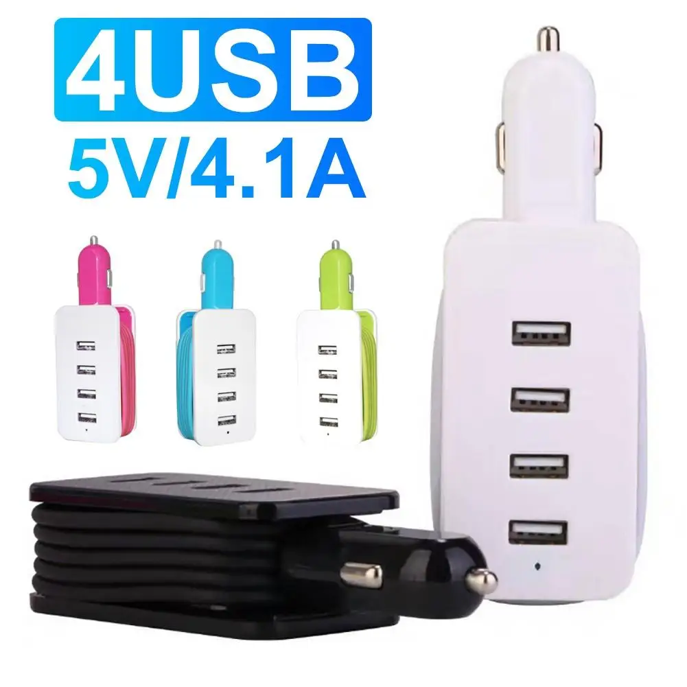 Универсальный автомобильный 4 USB порт зарядное устройство для мобильного телефона прикуриватель адаптер питания