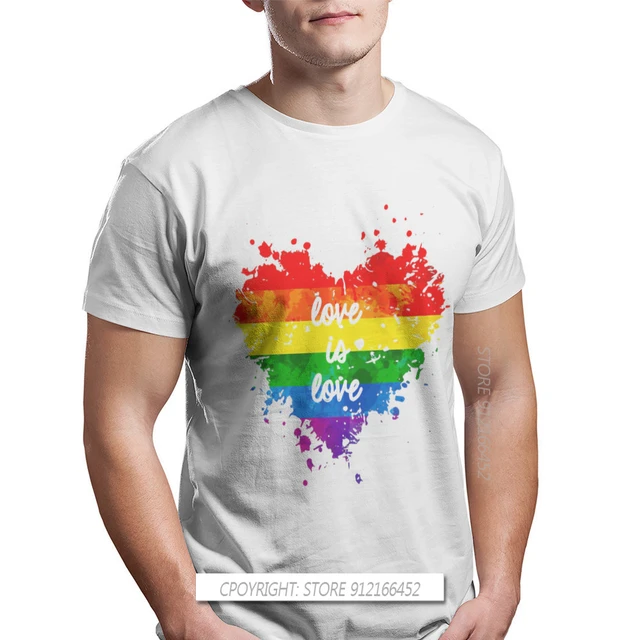 T-shirt hipster Love Is Love Coussins pour hommes, Streetwear en coton, col  rond, mois de la fierté LGBT, lesbienne, gay, bisexuel, transgenre -  AliExpress