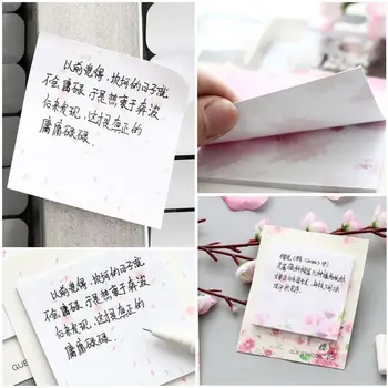 

Fresh Cherry Sakura Natural Memo Pad Sticky Notes Shopping Check List School Supply Label
