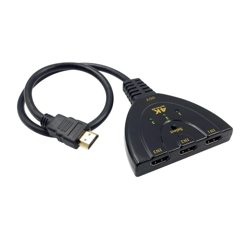 HDMI Aapter Mini 3 порта 3 в 1 4 к* 2 к 3D HDMI переключатель 1.4b 4 к выключатель HDMI делитель из порта концентратор для DVD HDTV