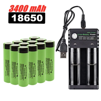 

3.7V 18650 Battery with Battery Charger 3400mAh NCR18650B li-ion Lithium Rechargeable Batteries 18650 Cells