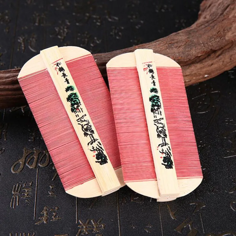 Щетка для волос карманная из натурального бамбука 1 шт.|wooden comb|good comblice comb |
