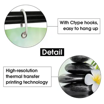 

180*180 Green Tropical Plants Shower Curtain Bathroom Waterproof Polyester Shower Curtain Leaves Printing Non-Slip Mat Rug Kit