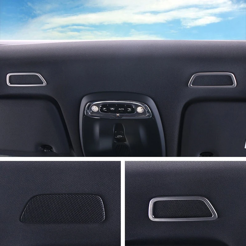 Для Volvo XC40 стайлинга автомобилей Аксессуары Интер Нержавеющая сталь спереди, устанавливаемый на крыше автомобиля Динамик кольцо крышки отделка 2 шт