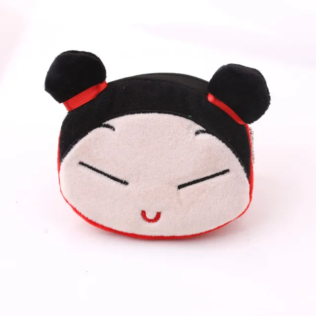 FUDEAM Soft Plush Panda Dog Rabbit Monkey Cartoon Women Coin Purse Mini Cute Zipper Girls Coin Wallet USB Cable Bag Key Wallets Red Eva