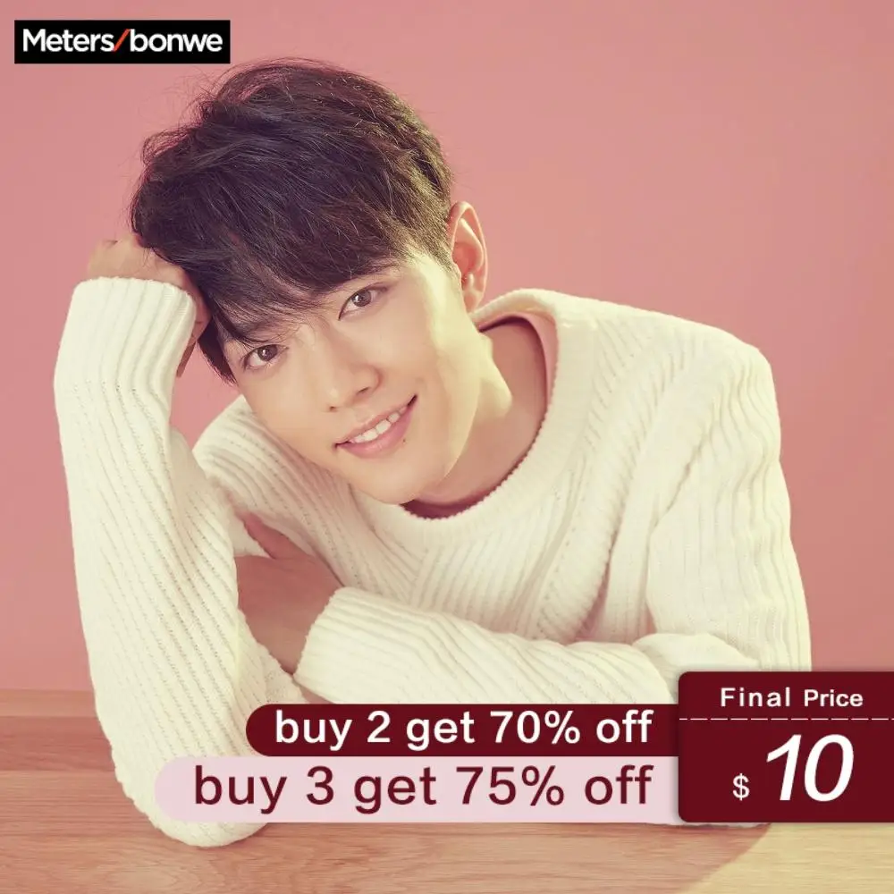 

Metersbonwe Sweater Men 2019 Autumn Winter Fashion Basic Knitted Solid Colour Men Cotton Sweater High Quality Clothes