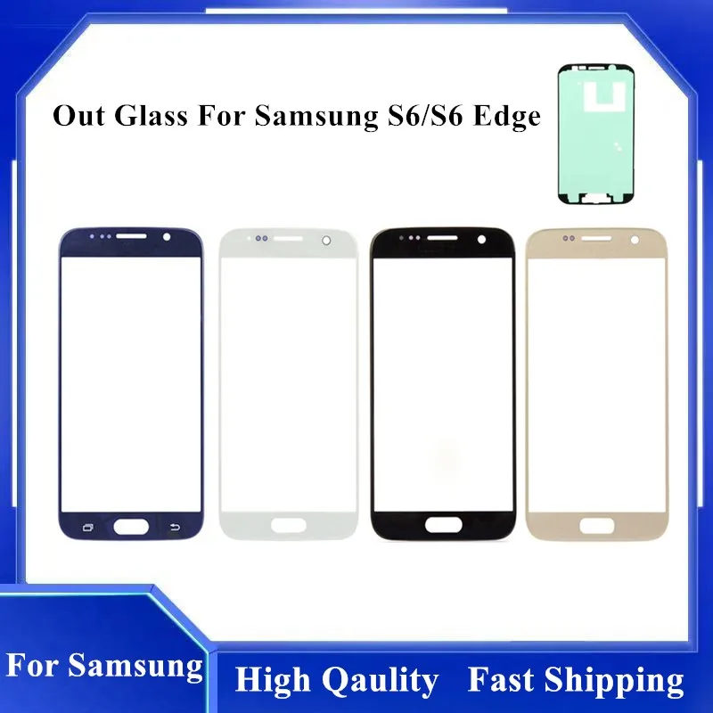 Replacement Screen Outer Glass For Samsung S6 G920 Edge G925 G925F LCD Touch Front Panel Lens + Adhesive | Мобильные телефоны и