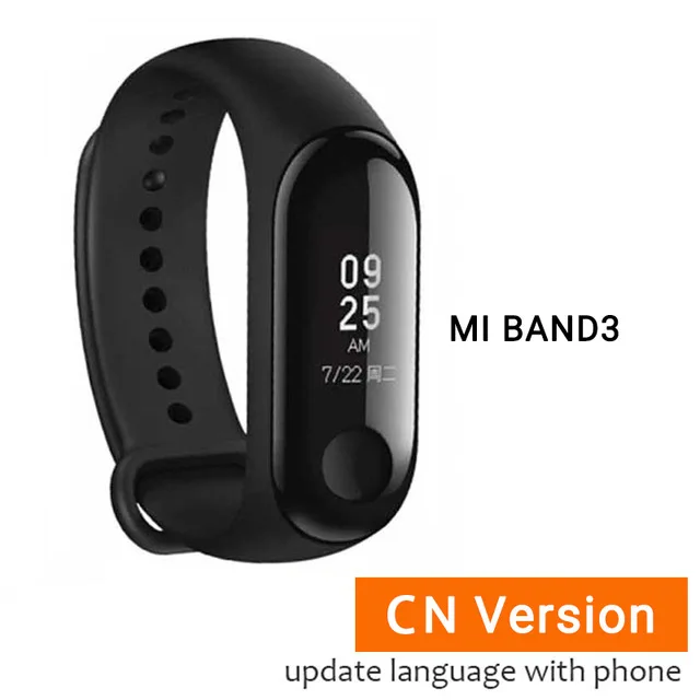 Origina Xiaomi mi Band 3 умный Браслет фитнес-браслет большой сенсорный экран OLED частота сердечных сокращений сообщения Smartband mi Band F2 - Цвет: CN Version