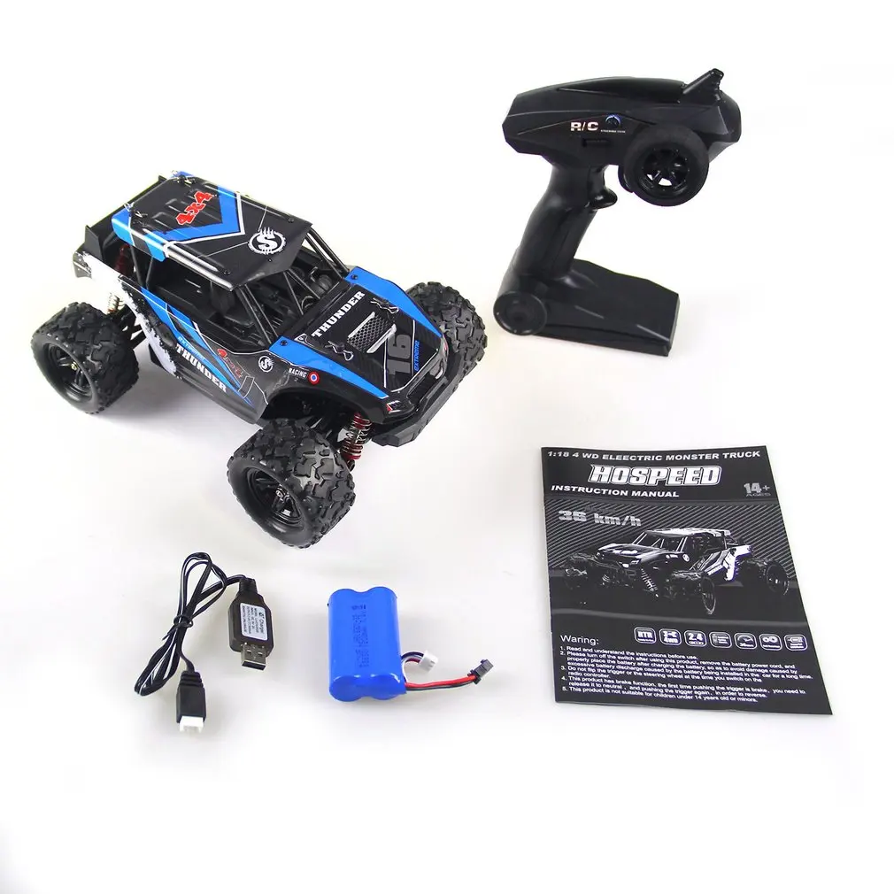 blue 2,4 г 1:18 4WD RC большой ножной автомобиль грузовик высокоскоростной пульт дистанционного управления внедорожный гусеничный автомобиль модель RTR игрушка для детей подарок - Цвет: blue