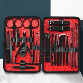 

23PCS Stainless Steel Manicure Pedicure Kit Professional Nail Tools Facial Care Set Nail Clipper Nail Cutter with Portable Case
