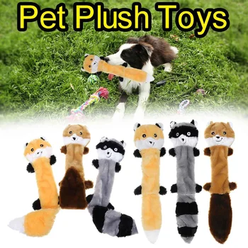 

Pet Dog Plush Doll Chew Toy Bite Resistant Dog Squeaky Raccoon Doll Interactive Toys Puppy Dog Toy Pets Supplies Toy Sound Toys