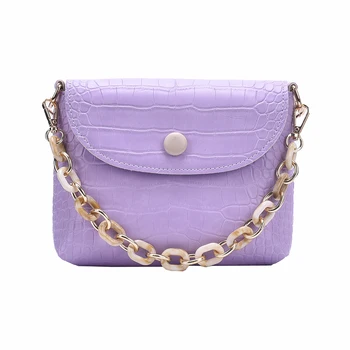 

Women Fashion Shoulder Bag New Female Postman Bag Texture Lady Dating Bag Temperament Purple PU Leather