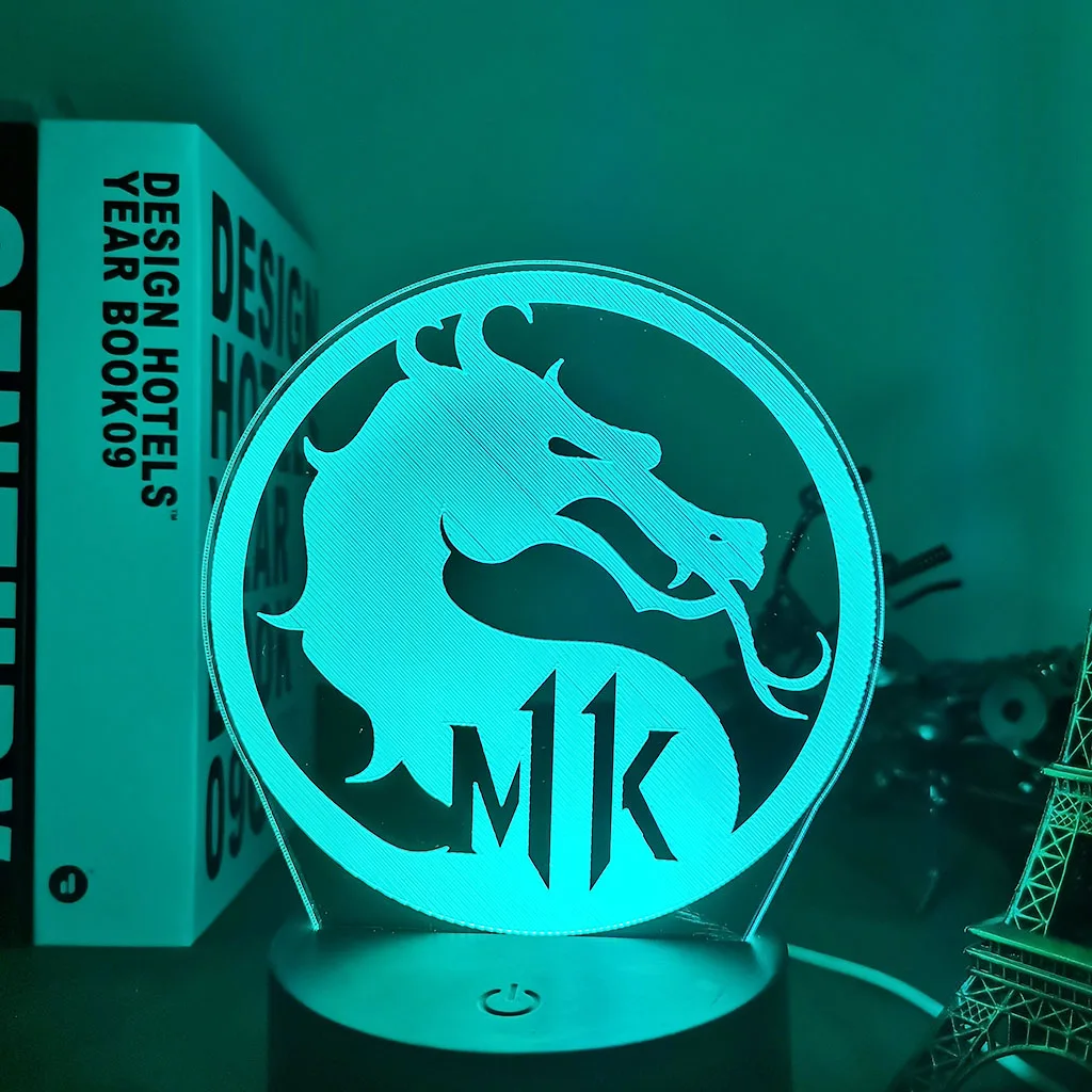 red night light Console Game Mortal Kombat 11 Logo Kids Night Light Led Touch Sensor Color Changing Nightlight for Child Bedroom Decor Lamp Gift hatch night light