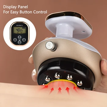 

Electric Cupping Massager EMS Vacuum Suction Cups Apparatus Guasha Scraping Device Meridian Fat Burning Slimming LCD Display