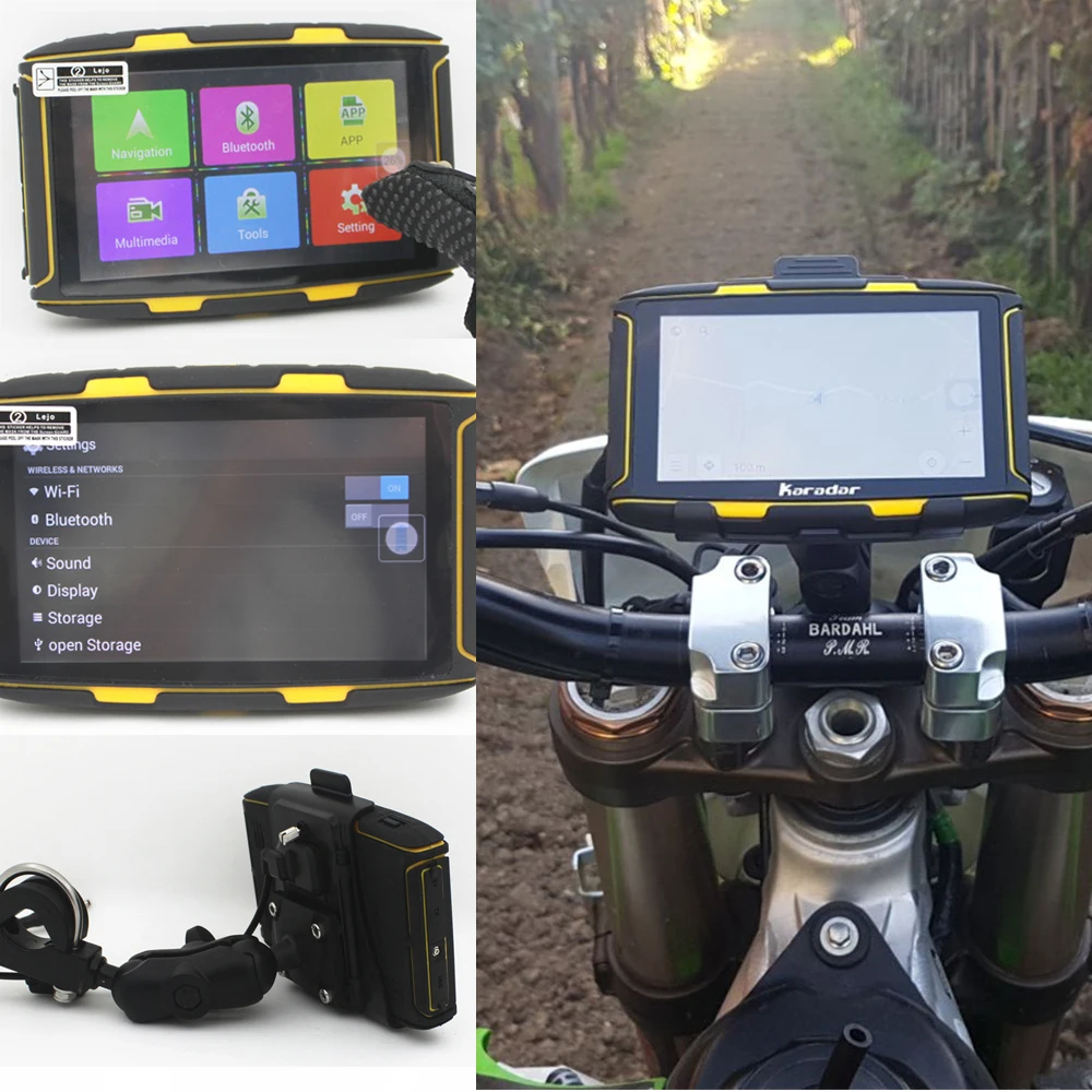 Karadar 5 дюймов Android навигатор мотоцикл Водонепроницаемый DDR 1 ГБ MT-5001 gps с WiFi, Play Store загрузка приложения, Bluetooth 4,0