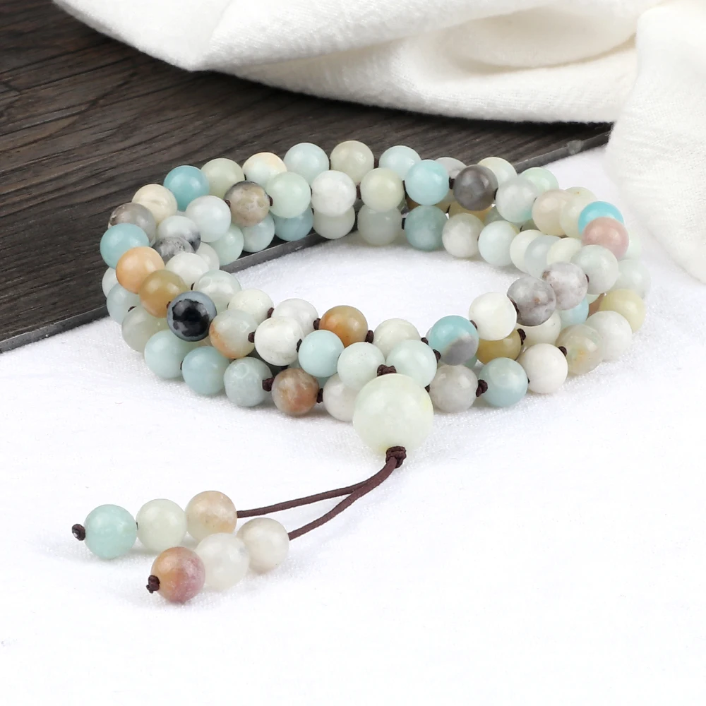 New 6mm Amazonite Stone Multilayer Bracelet Charm 108 Onyx Beads Necklace Women High Quality Yoga Bangle Jewelry Gift For Friend Bracelets Aliexpress