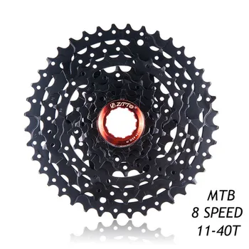 

ZTTO 8 Speed Mountain Bike Flywheel Black Steel 8s Freewheel Cassette 11-40T Road Bike Replacement