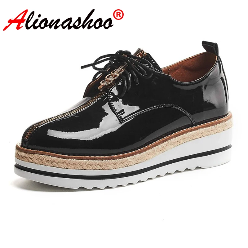 

Women Platform Shoes Wedge Sneakers Lace-Up Ladies Shoes Black Red Thick Soled Sneakers Zapatos Mujer Dropshipping