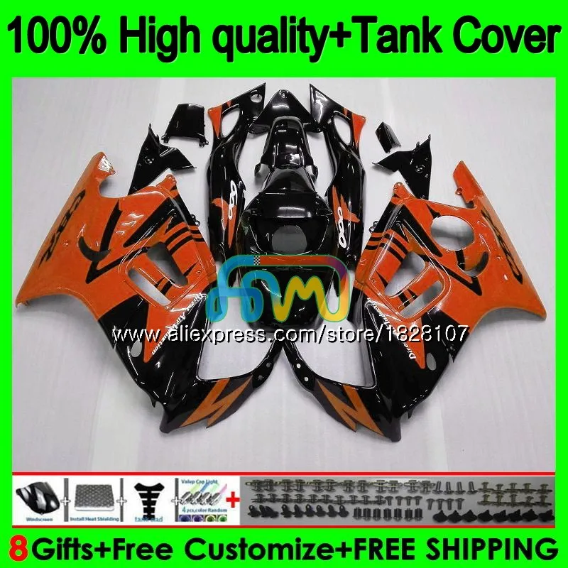 Майка комплект для HONDA CBR600FS CBR600F2 1991 1992 93 94 1BS. 298 CBR600 F2 CBR 600 FS 600F2 91 оранжевого, черного цветов, 92 1993 1994 обтекатель
