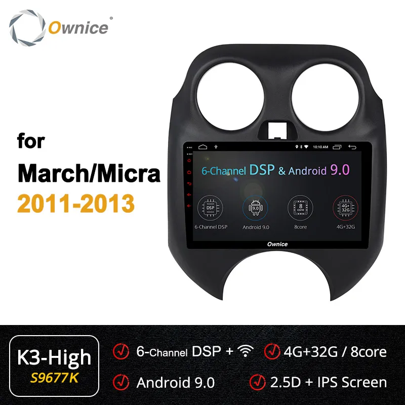 S9677 K3-High Ownice K3 K5 K6 9 дюймов 4G Восьмиядерный автомобильный dvd-плеер для Nissan Mirca March K13 Renault Pulse Android 9,0 автомобильный Радио Мультимедиа gps - Цвет: S9677 K3-High