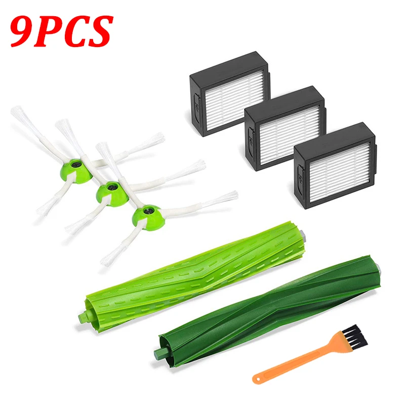 9PcsFor iRobot Roomba i7 E5 E6 Vacuum Cleaner HEPA Filters Side Roller Brushes 9PcsFor iRobot Roomba i7 E5 E6 Vacuum Cleaner HEPA Filters Side Roller Brushes