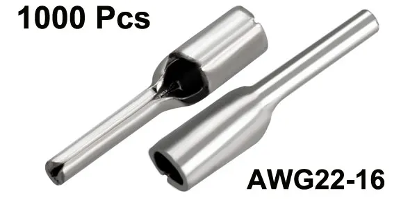 1000PCS Uxcell 200-1000 шт AWG22-16 обжимной разъем для проводов неизолированный тип трубы контейнер для булавок PTN1.25-10 - Цвет: 1000PCS