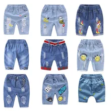 Летний стиль для мужчин и женщин; детские джинсовые шорты в Корейском стиле; детская одежда