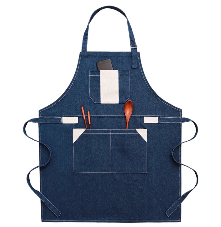 Ordinary strap Фартук джинсовый для дома Женская кухня Мода чайный магазин торт магазин Парикмахерская для мужчин и женщин Ресторан комбинезоны талии - Цвет: Ordinary strap