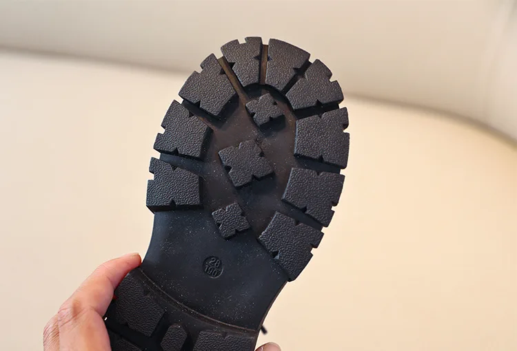 extra wide children's shoes Girls Boys Leather Shoes Solid Black Kid Shoes Spring Autumn Baby Casual School Shoes British Style Children Shoes for Show Hot leather girl in boots