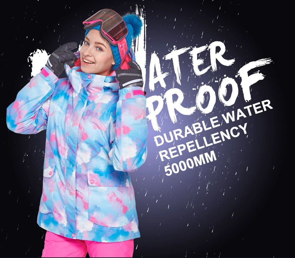 printed ski jacket women