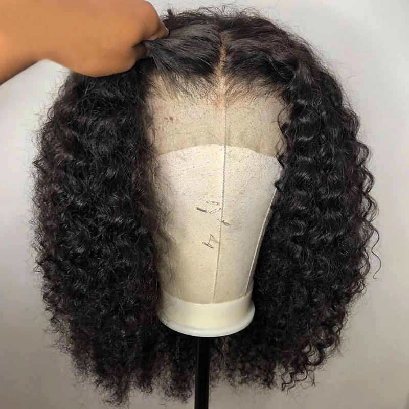 13x6 глубокий часть синтетические волосы Джерри вьющиеся Синтетические волосы на кружеве парики из натуральных волос для Для женщин бразильский Волосы remy 150% парики предварительно вырезанные детскими волосами