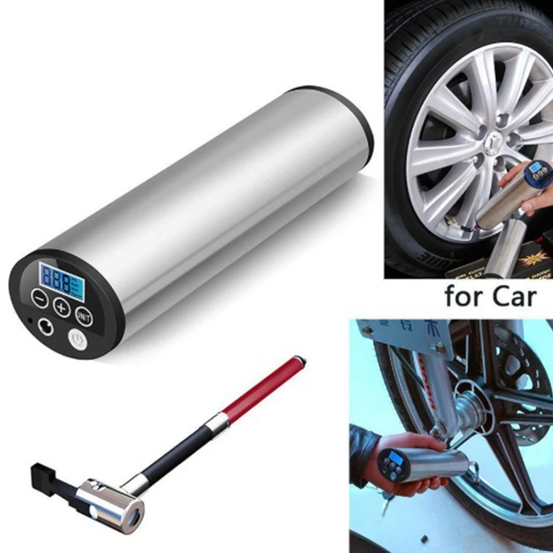 150PSI Mini Electric Inflator 12V Car Bicycle Bike Pump Electric Auto Air Compressor Bicycle Pumps with LCD Display-EU PLUG