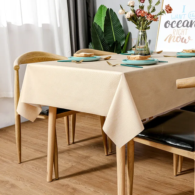 Tovaglia stampata con griglia rettangolare spessa in plastica PVC, impermeabile, resistente all'olio, per la cucina di casa, tavolo da pranzo, colth, tappetino, tovaglia 5