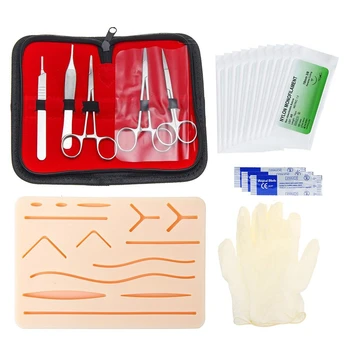 

25Pcs Suture Training Kit Skin Operate Suture Practice Model Training Pad Needle Scissors Tool Kit Teaching