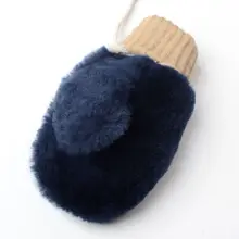 Детские зимние перчатки с подвесным канатом, утепленные замшевые Искусственные кожаные перчатки D08C