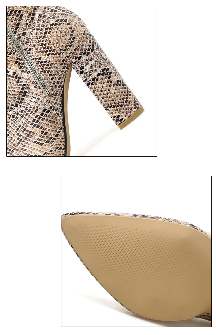 Aneikeh/ г. Женские ботинки из PU искусственной кожи для зрелых женщин пикантная обувь с острым носком на высоком квадратном каблуке и на молнии свадебные ботильоны для танцев Размеры 35-42