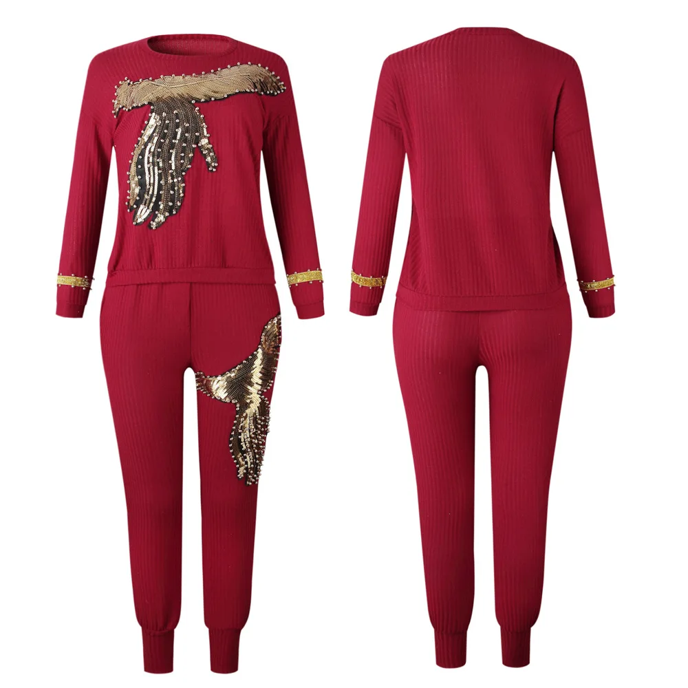 Goede Lugentolo 2 Delige Set Vrouwen Lente Hoge Stretch Katoen Dubbele Phoenix Diamant Ronde Kraag 4 Kleur Grote Size Set (m XXXL)