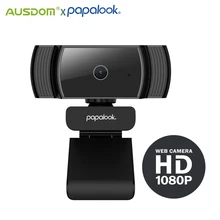 PAPALOOK-Webcam Full HD 1080P AF925, caméra Web Autofocus rotatif avec Microphone