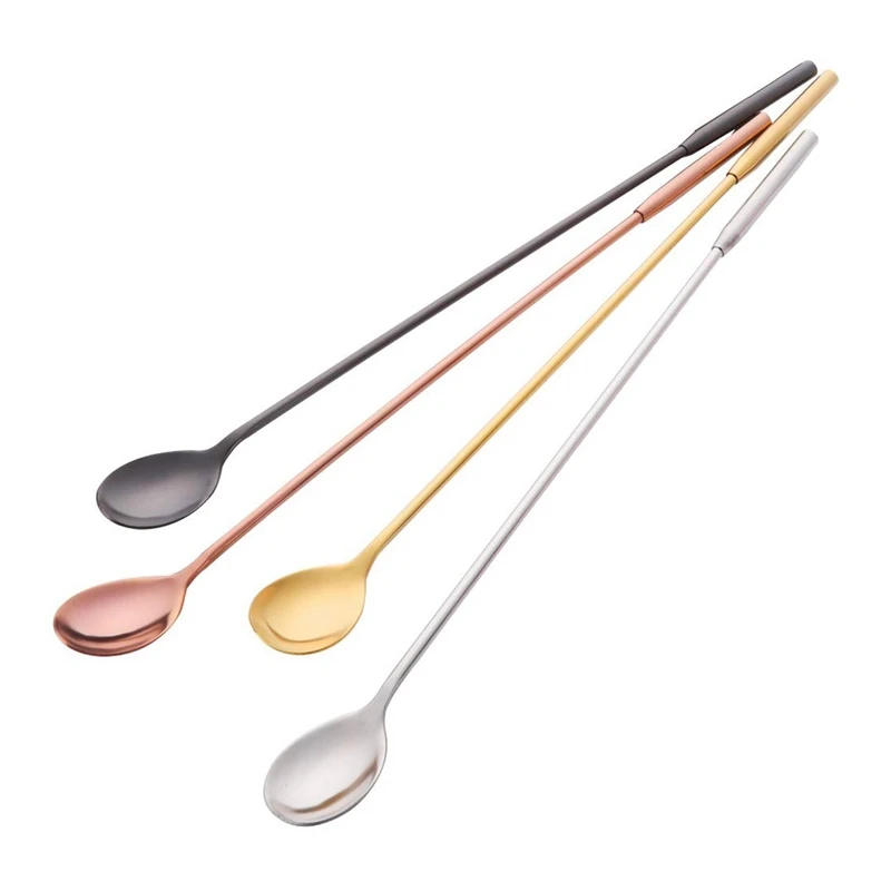 Очень длинная ручка льда Чай ложка 12 дюймовый 4 цвета смешивание Смешивание для